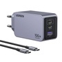 UGREEN Nexode Pro 100W GaN USB/2xUSB-C szürke hálózati töltő