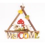 IRIS fa kopogtató, 2 mókus és gombák, "welcome" felirat 25 x 25cm