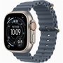Apple Watch Ultra 3 Cellular (49mm) natúr titánium tok, acélkék óceán szíjas okosóra