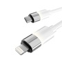AVAX CB314 GLOWY 1m 27W USB-C - Lightning fehér gyorstöltő kábel
