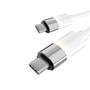 AVAX CB316 GLOWY 1m 60W USB-C fehér gyorstöltő kábel