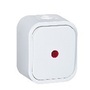 Anco Hydra+ IP54, fehér falonkivüli kültéri nyomókapcsoló jelzőfénnyel (csengő)
