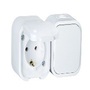 Anco Hydra+ IP54, 10A+16A 250V, fehér falonkivüli kültéri váltókapcsoló+dugalj