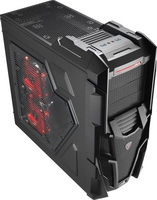 AeroCool Mechatron Black midi Tower ablakos számítógép ház, táp nélkül