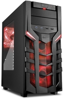Sharkoon DG7000 fekete/piros ablakos ATX számítógép ház, táp nélkül