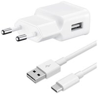 Adapter 1xUSB 2A 120-230V 5V 15W Samsung EP-TA20EWECG+Type-C káb