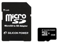 SDMicro 8Gb Silicon Power Class 10+Adap. SP008GBSTH010V10S