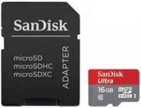 SanDisk ULTRA 16GB Class10 microSD memóriakártya + adapter