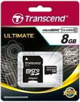 Transcend 8GB Class10 UHS-I microSDHC memóriakártya + SD adapter