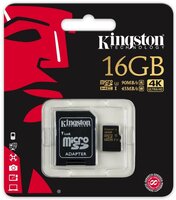 Kingston Gold 16GB UHS-I Speed Class 3 (U3) microSDHC memóriakártya + SD adapter