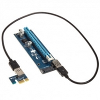Multi I/O Riser PCIE  X1-X16 +táp SATA Mining/Ren. 60cm ZURC-008