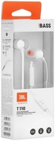 Fejhal +mikrofon JBL Tune T110 White In-Ear Earphone