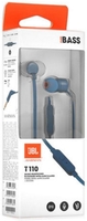 Fejhal +mikrofon JBL Tune T110 Blue In-Ear Earphones