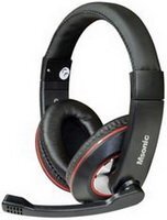 MSONIC MH535KR fejhallgató + mikrofon, fekete/piros