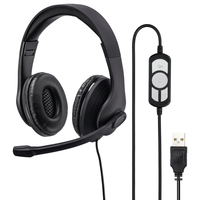 Fejhal +mikrofon Hama USB-300 headset Black 139924