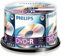 DDVD-R Philips 4,7Gb 16x 50db/henger PH922579