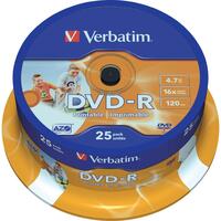 DDVD-R Verbatim 4,7Gb 16x 25db/henger Wide nyomtatható 43538