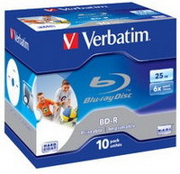 Disk BD-R Verbatim 6x Blu-ray 25GB Nyomtatható SL Normál tok