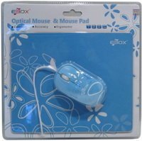 eBOX EPM8020 USB optikai kék mintás egér + pad