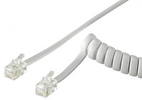 Kab Telefon RJ10 spirál 2m Fehér GOOBAY 50246