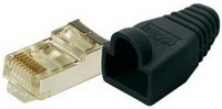 ET x RJ 45 Dugó CAT5 Árnyékolt + törésgátló Black 100db  MP0012