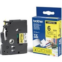 Festékszalag Brother TZe611 6mm Yellow/BK