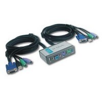 Elosztó KVM  2PC PS2/USB D-Link DKVM-2KU +2kábel