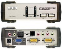Elosztó KVM  2PC USB ATEN +kábel audio CS1732B
