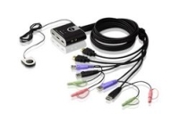 Elosztó KVM  2PC USB ATEN HDMI+audio+kábelek CS692