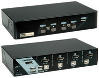 Elosztó KVM  4PC USB Roline Display Port+USB HUB 14.01.3329-1