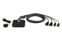 Elosztó KVM  2PC USB HDMI ATEN CS22HF-AT+kábel