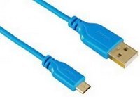 Hama Flexi-Slim 0,75m USB2.0 A- MicroB kábel, kék