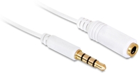 Kab 3,5mm Jack M - 3,5mm jack F hosszabitó 4pin 0,5m Delock84717