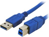 Qoltec 3m USB3.0 A-B M-M kábel, kék