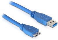 4World 3m USB 3.0 type-A male - USB 3.0 type Micro-B kábel, kék