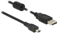 Kab USB AM5P-6 (A-B) Mini USB 3m zajszűrős Delock 84915