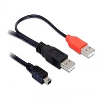 Kab USB - 2 x USB Y - mini USB 5p papa 82447