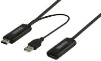 König 20m USB2.0 A-A aktív hosszabitó kábel, fekete