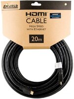 4World 20m HDMI - HDMI 19/19pin M-M v1.4 kábel, fekete
