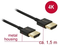 Kab Mon HDMI - HDMI 3D 4K Slim Premium 1,5m Delock 84772