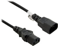 4World 1,8m C13-C14 220V hálózati kábel, fekete