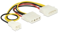 Kab Tápkábel Molex 4 pin male >1x4 tűs anya+ 1x3 tűs apa 83658