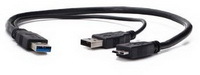 Kab USB3.0 - Y Cable 2x A male/B micro 1m LogiLink CU0072