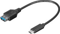 Kab USB3.1 C-A 0,2m hosszabító Fekete 67894
