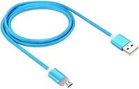 WPower 1m USB2.0-Micro USB szövet bevonatú adat- és töltőkábel, kék
