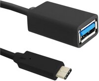 Qoltec 0,5m USB3.1 C Male- 3.0 A Female kábel, fekete