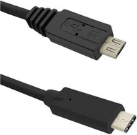 Qoltec 1,5m USB3.1 C Male - microB2.0 A Male kábel, fekete