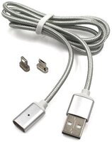 WPower 1,2m USB A-microB/Lightning mágneses kábel, ezüst