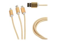 Kab USB A-microB+Type C+Lightning 3in1 1m Gold CC-USB2-AM31-1M-G