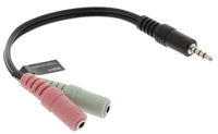 Fordító Audio Jack 3,5mm M  - 2x3,5mm F 20cm Nedis CAGP22150BK02